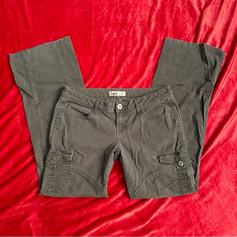 Y2K Gorpcore Cargo Grunge Brown Embellished Studded Women's Pants